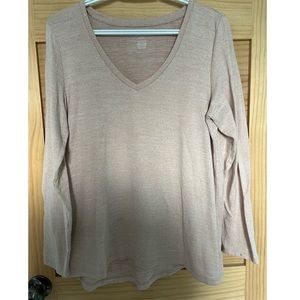 "soft and sexy plush" light pink long sleeved shirt